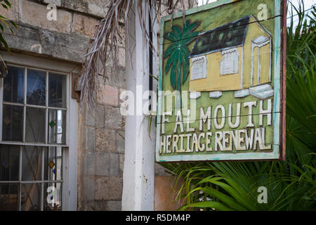 Architettura coloniale, Falmouth, Trelawny Parish, in Giamaica, Caraibi Foto Stock