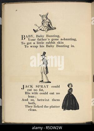 Baby, baby bunting,' 'Jack Spratto potevano mangiare nessun grasso,...". Filastrocche, con immagini di C. L. Fraser. Londra : T. C. & E. C. Jack, [1919]. Fonte: 12800.DDD.31 pagina 38. Autore: Fraser, Claud Lovat. Foto Stock