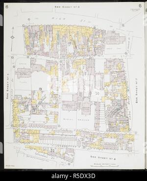 Mappa di Colchester, Essex. Colchester, Essex) : [incendio piani di assicurazione]. Londra : Chas. E. Pungolo Limited, 1909. 63x54cm.; Scala [1:480]. 40ft = 1 pollici. Fonte: Mappe 149.b.29.(2) foglio 6. Foto Stock