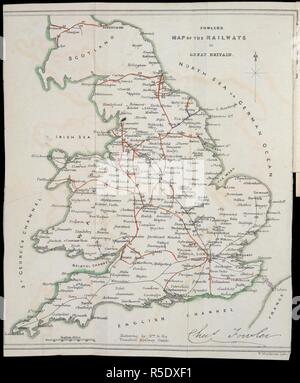 Mappa ferroviaria. Fowler ferroviarie della guida del viaggiatore ... Seconda modifica. Leeds, ecc. [1841?]. Fowler mappa delle ferrovie in Gran Bretagna. Immagine presa da Fowler ferroviarie della guida del viaggiatore Seconda edizione ampliata. Originariamente pubblicato/prodotto in Leeds, ecc. [1841?]. . Fonte: 1606/1392,. Lingua: Inglese. Foto Stock