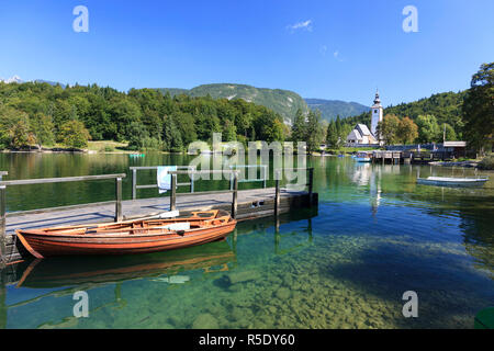 La Slovenia, il Parco Nazionale del Triglav, lago di Bohinj Foto Stock