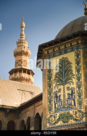 In Siria, a Damasco, antica città, Umayyad moschea, cortile principale Foto Stock