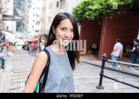 Donna viaggi in Hong Kong Foto Stock