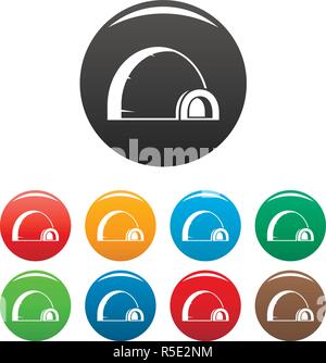 Arctic igloo set di icone 9 vettore di colore isolato su bianco per qualsiasi design Illustrazione Vettoriale