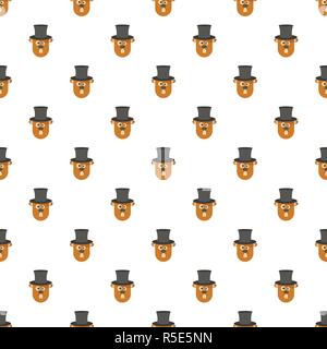 Marmotta in hat pattern vettore senza giunture ripetere per ogni web design Illustrazione Vettoriale