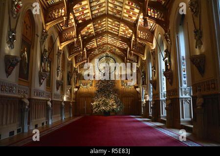 St George's Hall presso il Castello di Windsor 2018 Foto Stock