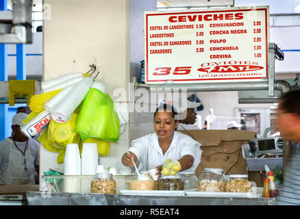 Panama, Panama City, el Mercado del Mariscos, Mercato del Pesce, Ceviche fornitore, Casco Viejo Foto Stock