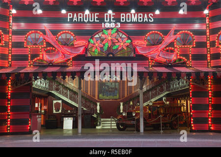 Puerto Rico, South Coast, Ponce, Plaza Las Delicias, Parque de Bombas, firehouse museum Foto Stock