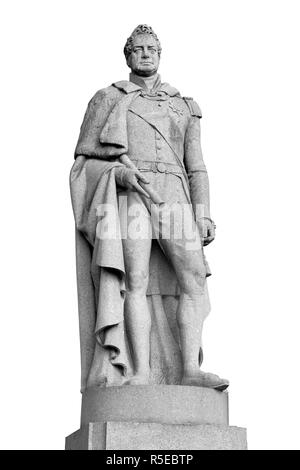 Statua in granito di re Guglielmo IV (1765-1837 re del Regno Unito di Gran Bretagna e Irlanda, regnò 1830-1837 e di Hannover) nel Greenwich Foto Stock