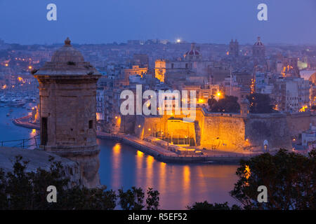 Malta, La Valletta, Senglea, L-Isla, vista in elevazione del punto di Senglea Foto Stock