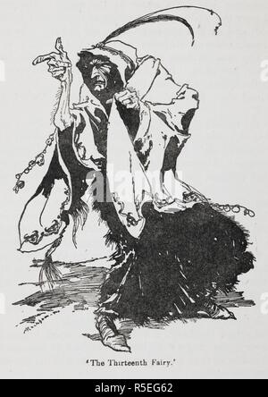La tredicesima fata da Briar Rose (Sleeping Beauty). Grimm di favole. Illustrato da Arthur Rackham. Londra : William Heinemann, [1925]. "La tredicesima fata'. Fonte: 12410.r.7. pagina 33. Autore: RACKHAM, Arthur. GEBRUEDER GRIMM. Foto Stock