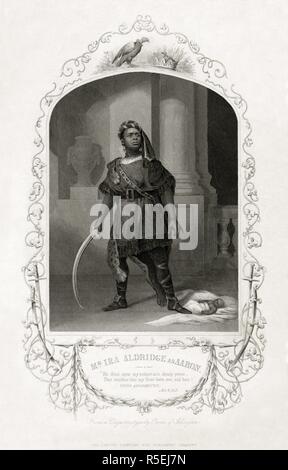 Incisione di Ira Aldridge come Aronne nel "Tito Andronicus'. Le opere complete di Shakspere, riveduti dalle edizioni originali. Con la cronologia e le presentazioni di analisi per ogni riproduzione, anche le note esplicative e critico e una vita del poeta. Da J. O. Halliwell, e altri eminenti commentatori. (La dubbia gioca di Shakspere ... rivisto. Accompagnate con ... le presentazioni ... e note ... da H. Tyrrell.). London ; New York : J. Tallis & Co., [1851-53]. Fonte: 2300.h.5. Lingua: Inglese. Foto Stock