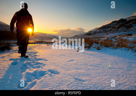 Nel Regno Unito, in Galles, Conwy-Gwynedd, Dyffryn Mymbyr o Vale di Mymbyr, Llynnau Mymbyr o Mymbyr laghi (MR) Foto Stock