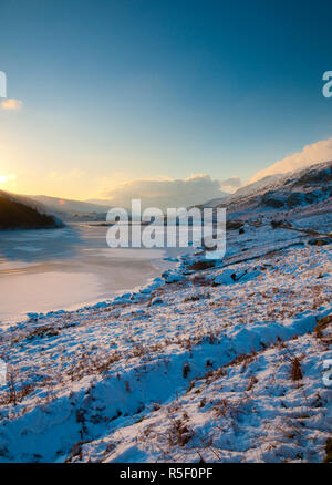 Nel Regno Unito, in Galles, Conwy-Gwynedd, Dyffryn Mymbyr o Vale di Mymbyr, Llynnau Mymbyr o Mymbyr Laghi Foto Stock