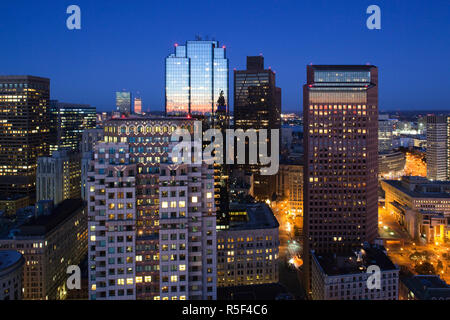 Stati Uniti d'America, Massachusetts, Boston, il Quartiere Finanziario, il John Hancock Building, Edificio prudenziali, 75 Membro Street, Exchange Place, 1 posto di Boston e 60 State Street Foto Stock