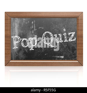 Pop Quiz scritti sulla lavagna Foto Stock