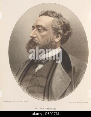 LÃ©su Michel Gambetta. L'International Portrait Gallery. [Con colorati. Londra, [1878-81.]. LÃ©su Michel Gambetta (1838-1882). Statista francese. Ritratto. Immagine presa da International Portrait Gallery. [Con litografie colorate.]. Originariamente pubblicato/prodotto in London, [1878-81.]. . Fonte: 10604.h.1, opposta 11. Lingua: Inglese. Foto Stock