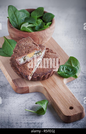 Mini Torta di Spinaci Foto Stock