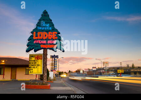 Stati Uniti d'America, Nuovo Messico, Route 66, Gallup, Motel segni Foto Stock