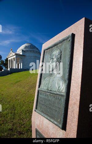 Stati Uniti d'America, Mississippi, Vicksburg Vicksburg, National Military Park, noi era della Guerra Civile battlefield, Illinois soldati monumento Foto Stock