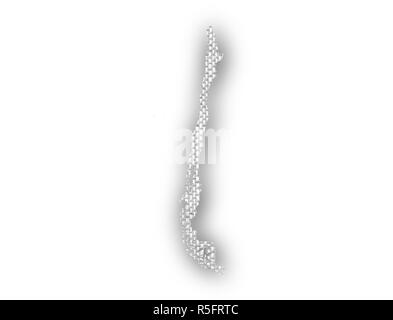 Mappa di Cile su vecchie lenzuola Foto Stock