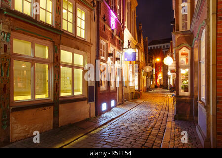 Via medievale Schnoor a Bremen, Germania Foto Stock