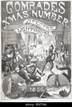 Compagni Xmas numero. "Lo spettro del faro'. 'Ho ! Ho mortali. Ho sete di anime". Compagni. I boys' campione di carta. Londra, 1886. Fonte: C.140.a.30a pape opposta 224. Foto Stock