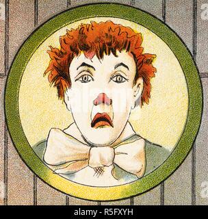 Un clown con i capelli rossi. Il Circo libro. [Foto per bambini.]. G. Routledge & Sons: [Londra; litografato in Olanda, 1890.]. Fonte: 12807.s.62 pagina 7 dettaglio. Lingua: Inglese. Autore: ANON. Foto Stock