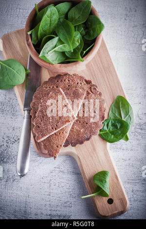 Mini Torta di Spinaci Foto Stock