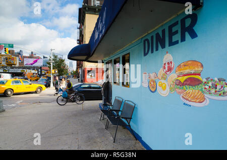 Stati Uniti d'America, New York, Manhattan Midtown, Chelsea, 10th Avenue, stella su 18 Diner Foto Stock