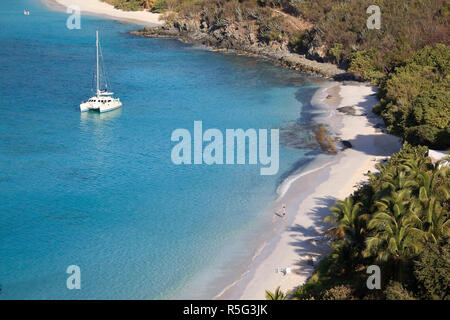 Caraibi, Isole Vergini Britanniche, Jost Van Dyke, Baia Bianca Foto Stock