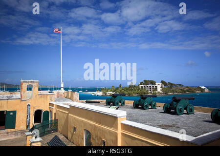 Caraibi, Isole Vergini americane, St. Croix, Christiansted, città vecchia, Fort Christiansvaern Foto Stock