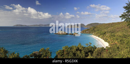 Caraibi, Isole Vergini americane, San Giovanni, con il Parco Nazionale delle Isole Vergini, Trunk Bay Foto Stock