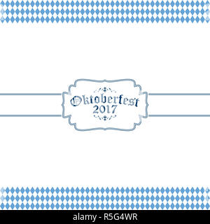 Oktoberfest con sfondo blu-bianco motivo a scacchi Foto Stock