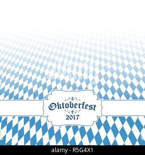 Oktoberfest con sfondo blu-bianco motivo a scacchi Foto Stock