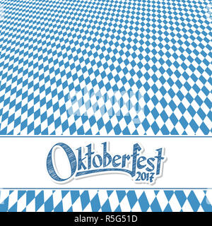 Oktoberfest con sfondo blu-bianco motivo a scacchi Foto Stock