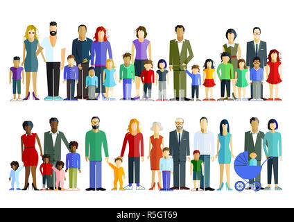 Gruppo di famiglie con bambini Foto Stock