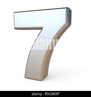 Font di metallo numero sette 7 3D Foto Stock