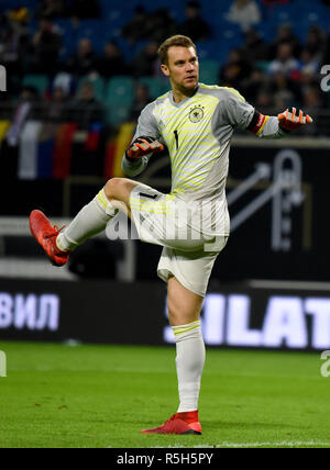 Leipzig, Germania - 15 novembre 2018. In Germania la squadra nazionale portiere Manuel Neuer durante l'amichevole internazionale vs Germania Russia a Lipsia. Foto Stock