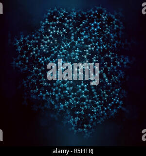 La trombina sangue-enzima di coagulazione (bovini). Chiave di proteina alla cascata di coagulazione del sangue. Solubile converte il fibrinogeno in fibrina insolubile. Il rendering 3D Foto Stock