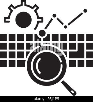 Keywording icona nera, segno del vettore su sfondo isolato. Concetto Keywording simbolo, illustrazione Illustrazione Vettoriale