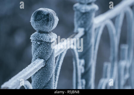 Congelati ringhiera in metallo Foto Stock