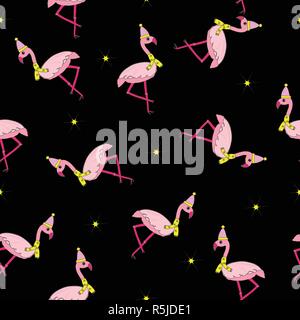 Flamingo in cappello e sciarpa perfetta. Illustrazione Vettoriale