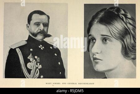 Maria Sorrel e Rennenkampf generale'. Paul von Rennenkampf (o Pavel Rennenkampf Karlovich) (17 aprile 1854 â€" 1 Aprile 1918) è stato un generale russo che ha servito nell'Imperial esercito russo per oltre 40 anni, anche durante la guerra mondiale I. All'inizio della Prima Guerra Mondiale, Rennenkampf è stato dato il comando del russo prima armata per l invasione della Prussia orientale. Guasto alla prima battaglia dei laghi Masurian nello stesso mese, che hanno costretto il ritiro russo dalla Prussia orientale e alla battaglia di ÅÃ³dÅº nel novembre 1914, led di Rennenkampf il licenziamento in mezzo alle accuse di incompetenza e anche t Foto Stock