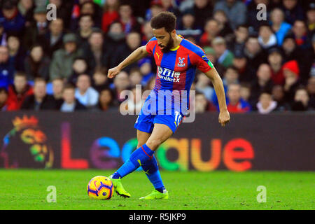 Londra, Regno Unito. Il 1 dicembre 2018. Andros Townsend di Crystal Palace in azione. Premier League, Crystal Palace v Burnley a Selhurst Park a Londra il Sabato 1 dicembre 2018. Questa immagine può essere utilizzata solo per scopi editoriali. Solo uso editoriale, è richiesta una licenza per uso commerciale. Nessun uso in scommesse, giochi o un singolo giocatore/club/league pubblicazioni. pic da Steffan Bowen/Andrew Orchard fotografia sportiva/Alamy Live news Foto Stock