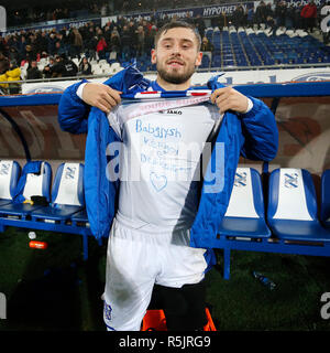 HEERENVEEN, 01-12-2018, Abe Lenstra stadium, stagione 2018 / 2019, olandese Eredivisie, SC Heerenveen player Arber Zeneli durante la partita SC Heerenveen - Fortuna Sittard. Foto Stock