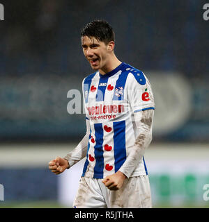 HEERENVEEN , Calcetto , 01-12-2018 , SC Heerenveen - Fortuna Sittard , Abe Lenstra stadium , Stagione 2018 / 2019 , olandese Eredivisie, SC Heerenveen player Pelle van Amersfoort durante la partita SC Heerenveen - Fortuna Sittard Foto Stock