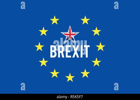 Brexit bandiera. Tutti gli oggetti sono in diversi strati e i tipi di testo non è necessario alcun font. Illustrazione Vettoriale