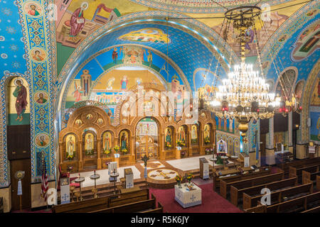 Interno di Santi Volodymyr & Olha Chiesa Cattolica Ucraina Foto Stock