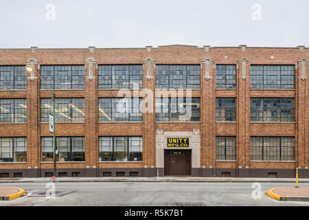 Fabbricazione Unitiy edificio industriale in Chicago Foto Stock